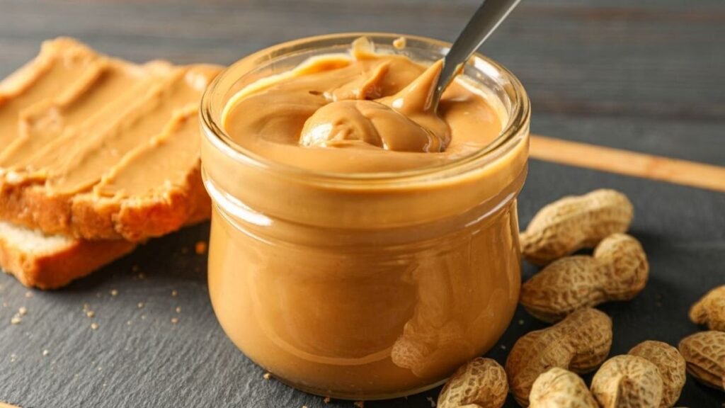 Xylitol-free peanut butter that provides healthy fats and proteins for dogs.